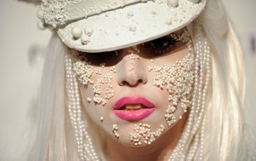 Singer Lady Gaga in beads