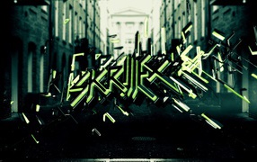 Skrillex green graffiti