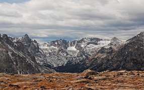 View of snow-covered mountains