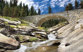 Bridge over the mountain river