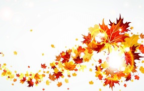 the autumn leaves are flying