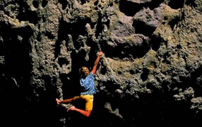 A girl has climbing