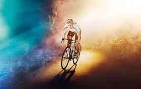 The cyclist in movement