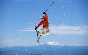 Лыжник в небе