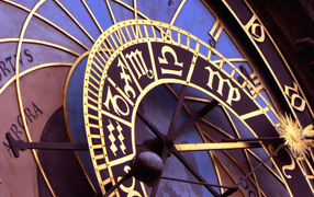 Astrological clock close-up