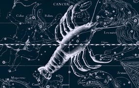 Карта звездного неба, рак