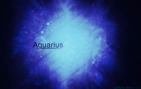  Aquarius on a blue background