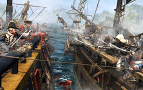 Assassin's creed IV battle in the ocean
