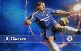 Chelsea Frank Lampard is hitting a ball