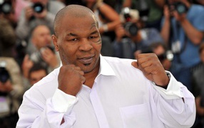 Famous Mike tyson in white shirt