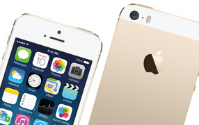 Iphone 5S цвет шампань на белом фоне