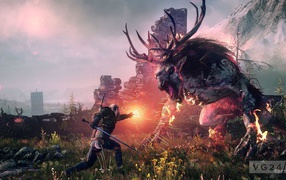 The Witcher 3: Wild Hunt: battle with the monster