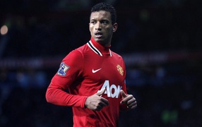 The best player of Manchester United Luis Nani on the field