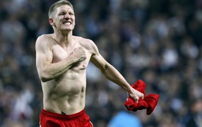 The football player of Bayern Bastian Schweinsteiger without t shirt