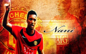 The football player of Manchester United Luis Nani