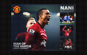 The football player of Manchester United Luis Nani is a man of match