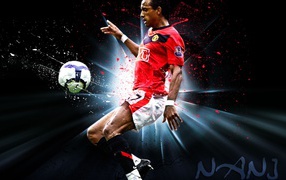 The player number 17 of Manchester United Luis Nani