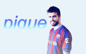 The player of Barcelona Gerard Pique on photo session