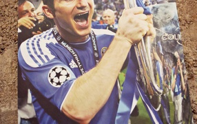The player of Chelsea Frank Lampard with his own trophy