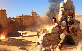 Uncharted 3 : Drake taking fire