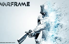 Warframe: hero with weapon of the future