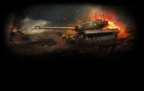 американский танк в огне