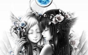 Две девочки под синей луной