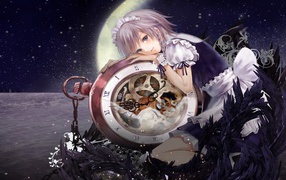 	  Girl with clock