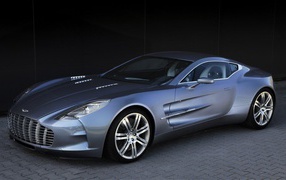 Blue metallic Aston Martin one 77