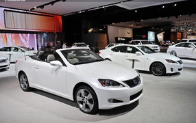 White Lexus IS 250 in the showroom