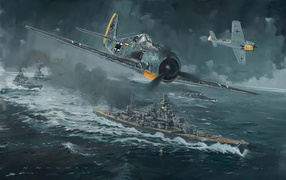 Aircraft attacking ship
