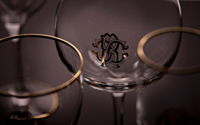 The monogram on the glass Roberto Cavalli