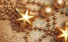 	   Gold ornaments for Christmas