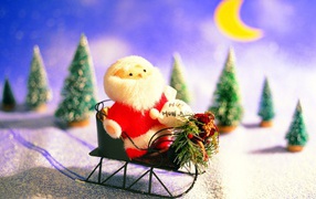 	   Santa Claus on a sled