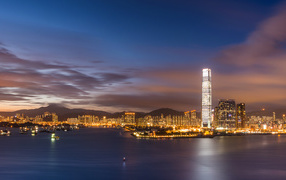 The harbour in Hong Kong