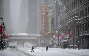 	   Snowy winter in Chicago