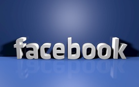 Facebook on a blue background