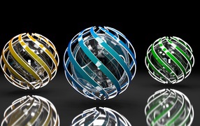 Three transparent sphere
