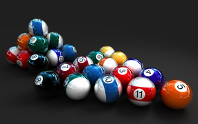 	   Billiard colored balls