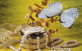 	   Butterfly and decoration