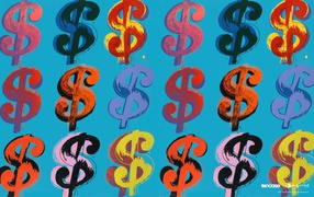 Famous painting Andy Warhol Dollars