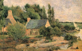 Painting Cezanne - Lone house