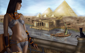 Египетская девушка на реке нил