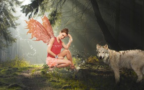 Forest fairy and the wolf