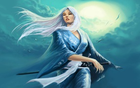 Goddess with white hair