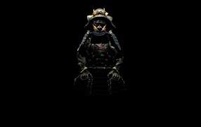 	   Samurai on a black background