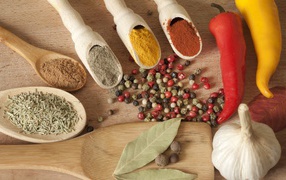 Different colored spices