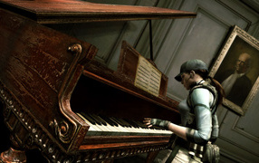 Video game Resident evil and old piano