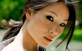 Asian with freckles