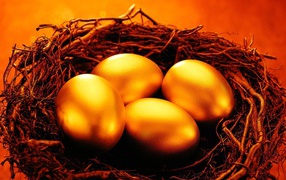 Golden eggs for Easter
